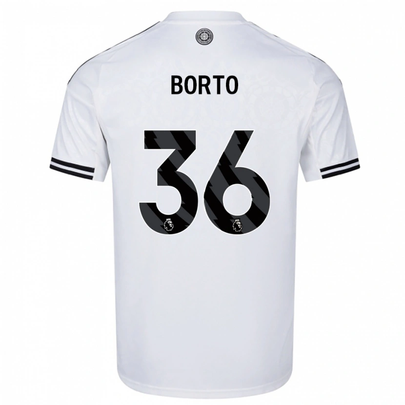 Danxen Niño Camiseta Alex Borto #36 Blanco Negro 1ª Equipación 2025/26 La Camisa