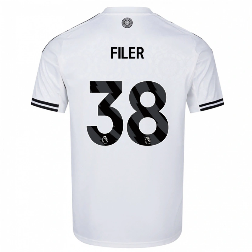 Danxen Niño Camiseta Maddie Filer #38 Blanco Negro 1ª Equipación 2025/26 La Camisa