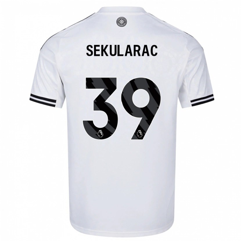 Danxen Niño Camiseta Kristian Sekularac #39 Blanco Negro 1ª Equipación 2025/26 La Camisa