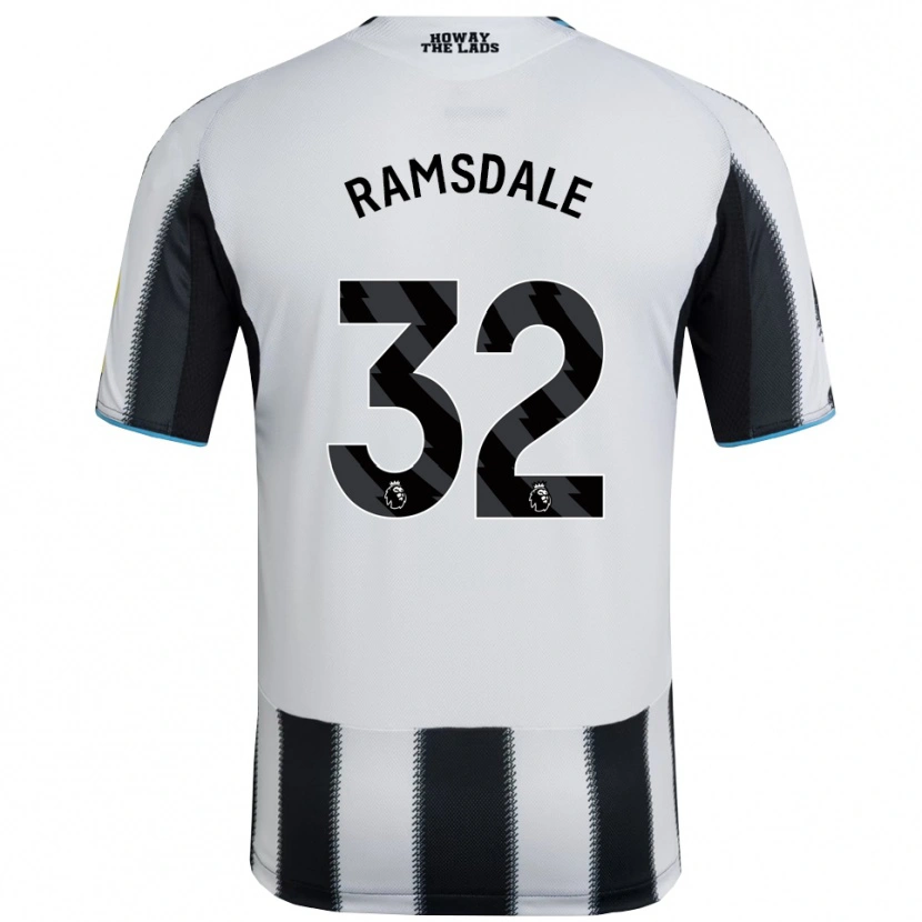 Danxen Niño Camiseta Aaron Ramsdale #32 Negro Blanco 1ª Equipación 2025/26 La Camisa