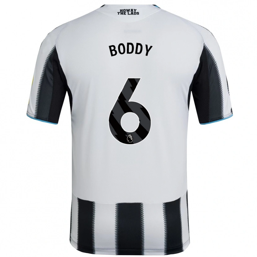 Danxen Niño Camiseta Elysia Boddy #6 Negro Blanco 1ª Equipación 2025/26 La Camisa