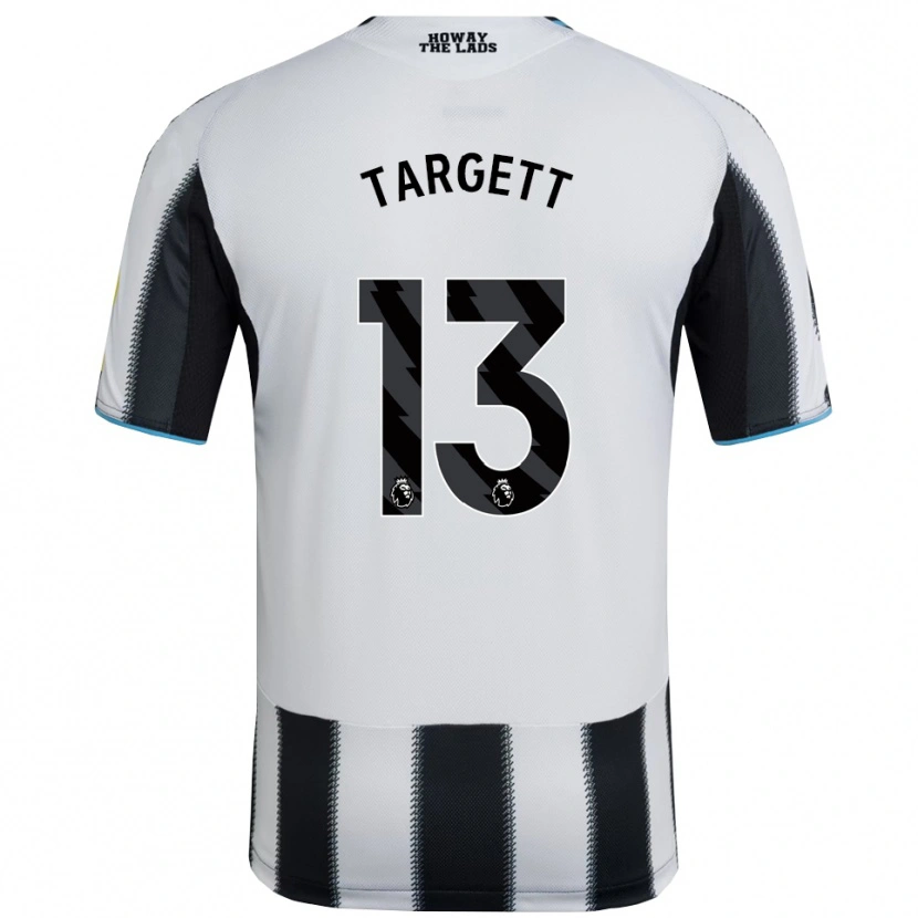 Danxen Niño Camiseta Matt Targett #13 Negro Blanco 1ª Equipación 2025/26 La Camisa