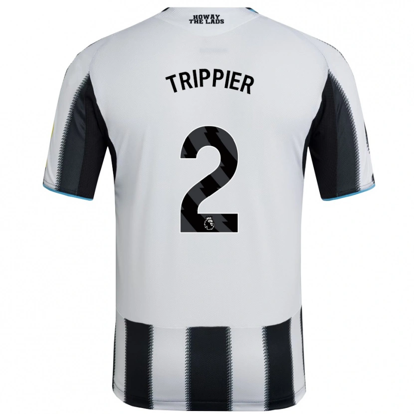 Danxen Niño Camiseta Kieran Trippier #2 Negro Blanco 1ª Equipación 2025/26 La Camisa