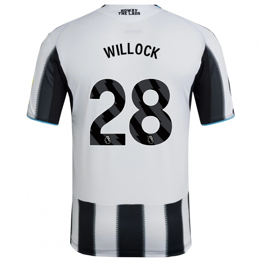 Danxen Niño Camiseta Joe Willock #28 Negro Blanco 1ª Equipación 2025/26 La Camisa