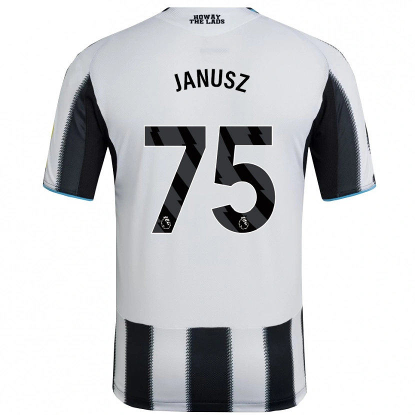 Danxen Niño Camiseta Adrian Janusz #75 Negro Blanco 1ª Equipación 2025/26 La Camisa