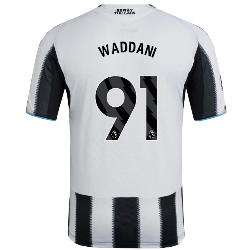 Danxen Niño Camiseta Mohamed Waddani #91 Negro Blanco 1ª Equipación 2025/26 La Camisa