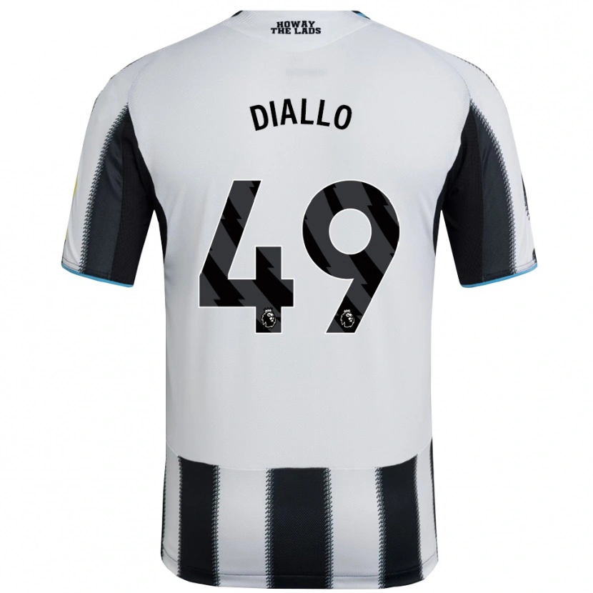 Danxen Niño Camiseta Amadou Diallo #49 Negro Blanco 1ª Equipación 2025/26 La Camisa