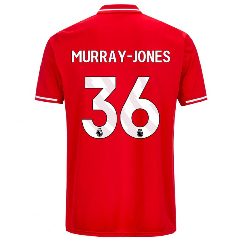 Danxen Niño Camiseta George Murray-Jones #36 Rojo Blanco 1ª Equipación 2025/26 La Camisa