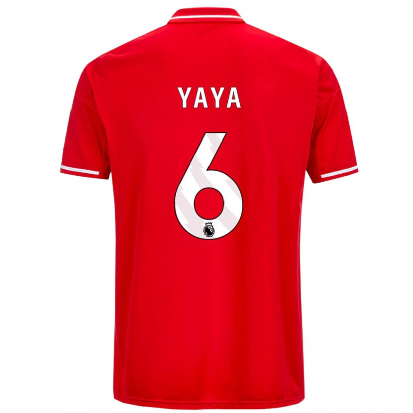 Danxen Niño Camiseta Cherif Yaya #6 Rojo Blanco 1ª Equipación 2025/26 La Camisa