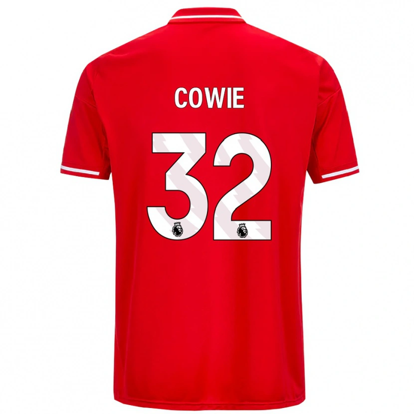 Danxen Niño Camiseta Abi Cowie #32 Rojo Blanco 1ª Equipación 2025/26 La Camisa