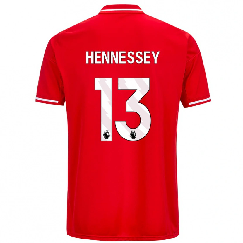 Danxen Niño Camiseta Wayne Hennessey #13 Rojo Blanco 1ª Equipación 2025/26 La Camisa