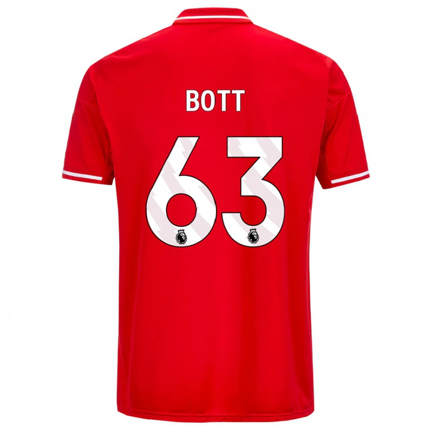 Danxen Niño Camiseta Aaron Bott #63 Rojo Blanco 1ª Equipación 2025/26 La Camisa