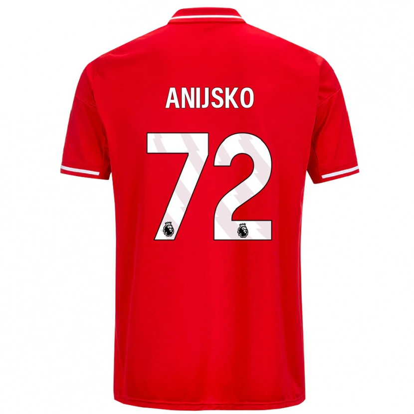 Danxen Niño Camiseta Danni Anisjko #72 Rojo Blanco 1ª Equipación 2025/26 La Camisa