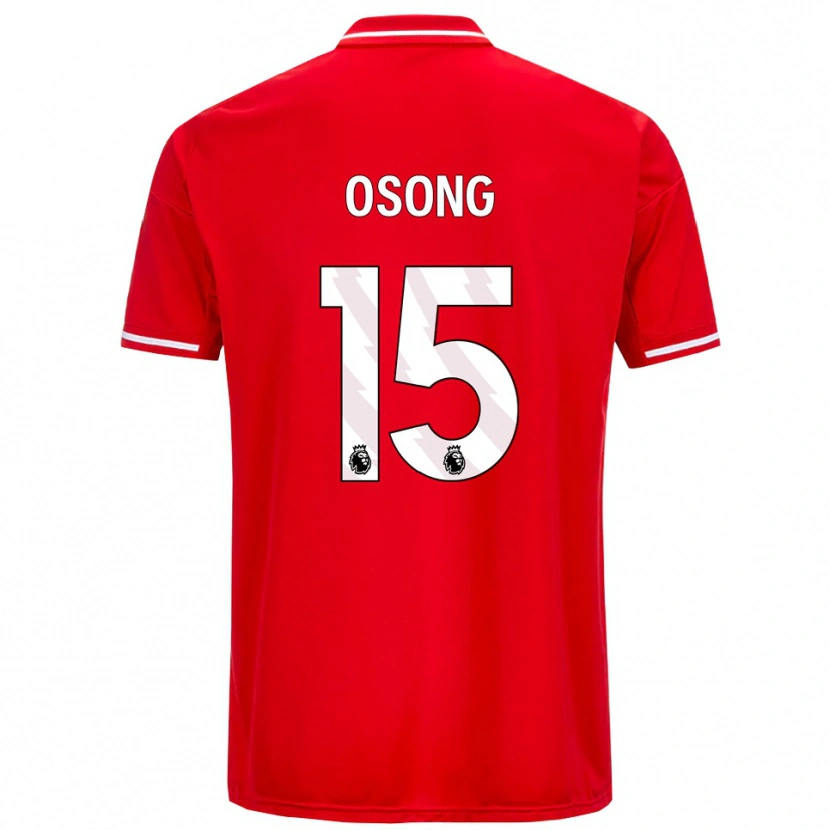 Danxen Niño Camiseta Detlef Esapa Osong #15 Rojo Blanco 1ª Equipación 2025/26 La Camisa
