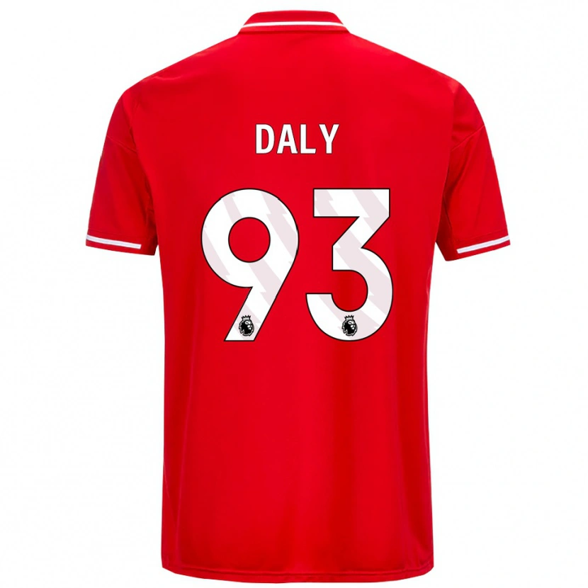 Danxen Niño Camiseta Cormac Daly #93 Rojo Blanco 1ª Equipación 2025/26 La Camisa
