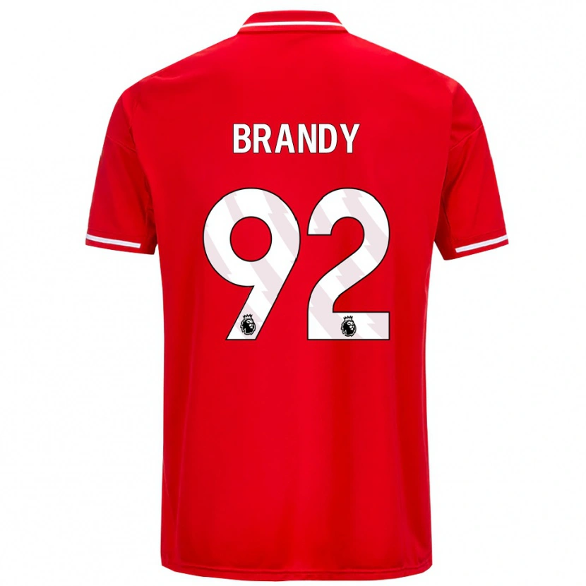 Danxen Niño Camiseta Taeneal Brandy #92 Rojo Blanco 1ª Equipación 2025/26 La Camisa