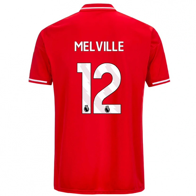 Danxen Niño Camiseta Logan Melville #12 Rojo Blanco 1ª Equipación 2025/26 La Camisa