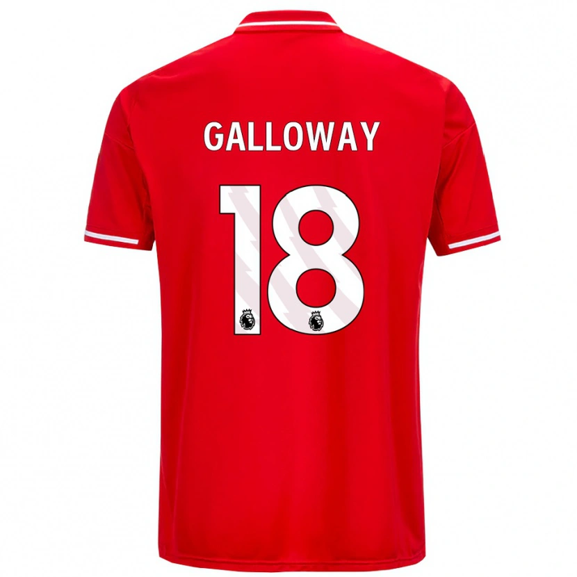 Danxen Niño Camiseta Bridget Galloway #18 Rojo Blanco 1ª Equipación 2025/26 La Camisa