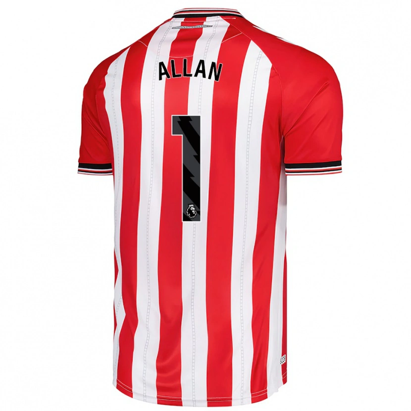 Danxen Niño Camiseta Isaac Allan #1 Rojo Blanco 1ª Equipación 2025/26 La Camisa