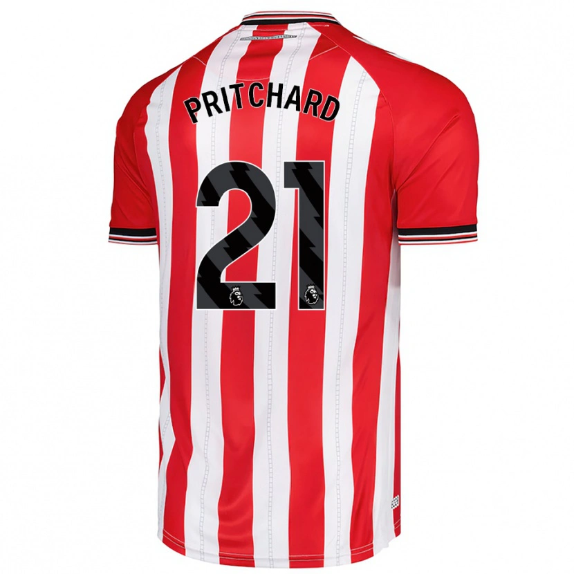 Danxen Niño Camiseta Alex Pritchard #21 Rojo Blanco 1ª Equipación 2025/26 La Camisa