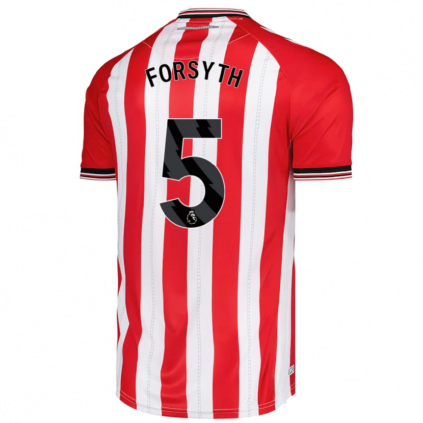 Danxen Niño Camiseta Charlie Hamilton-Forsyth #5 Rojo Blanco 1ª Equipación 2025/26 La Camisa