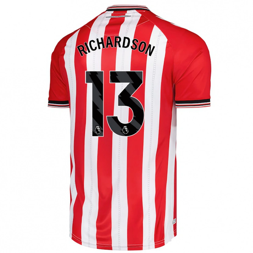 Danxen Niño Camiseta Adam Richardson #13 Rojo Blanco 1ª Equipación 2025/26 La Camisa