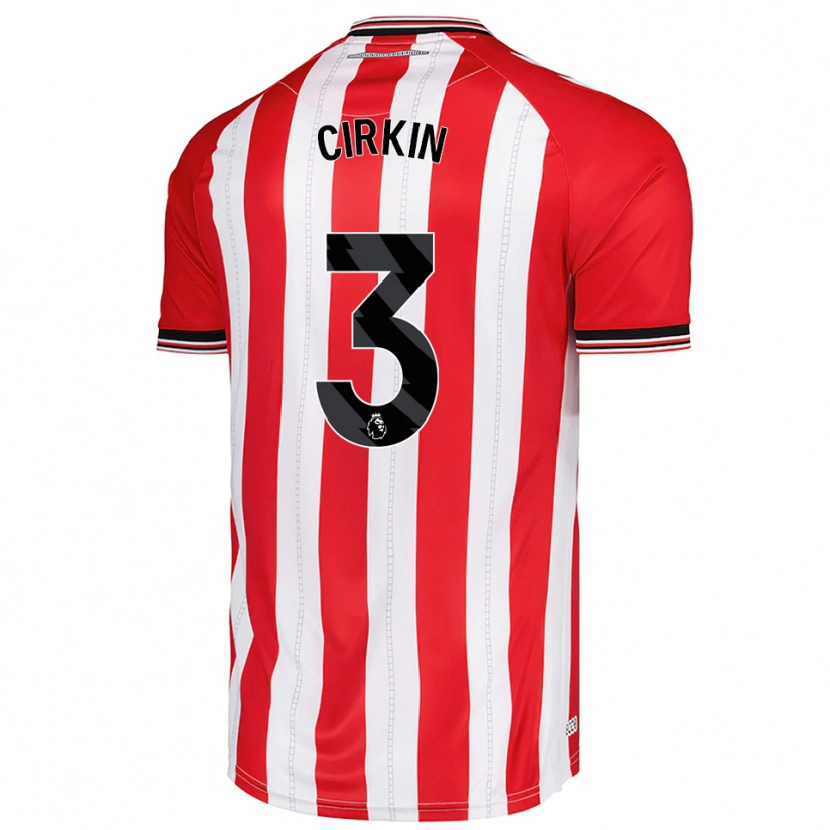 Danxen Niño Camiseta Dennis Cirkin #3 Rojo Blanco 1ª Equipación 2025/26 La Camisa
