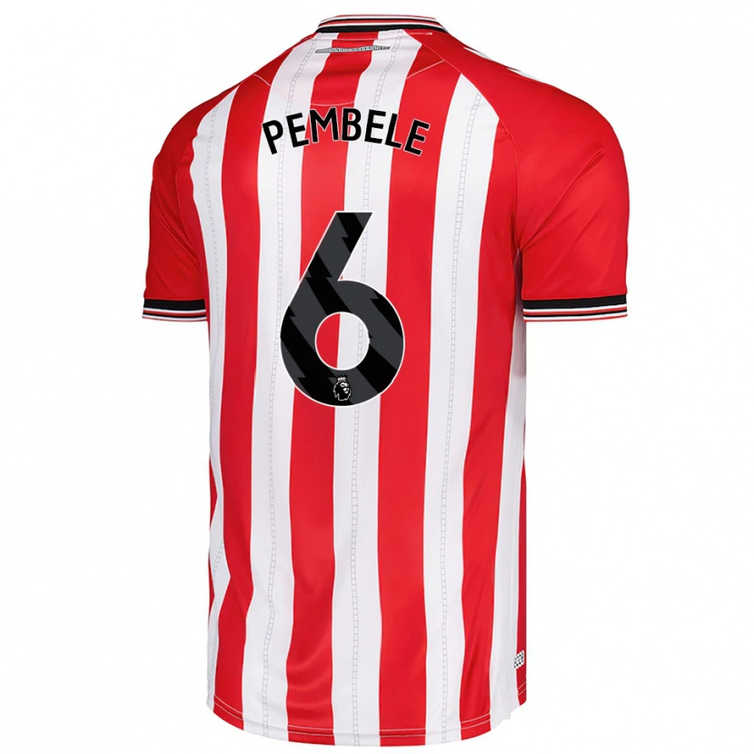 Danxen Niño Camiseta Timothée Pembélé #6 Rojo Blanco 1ª Equipación 2025/26 La Camisa