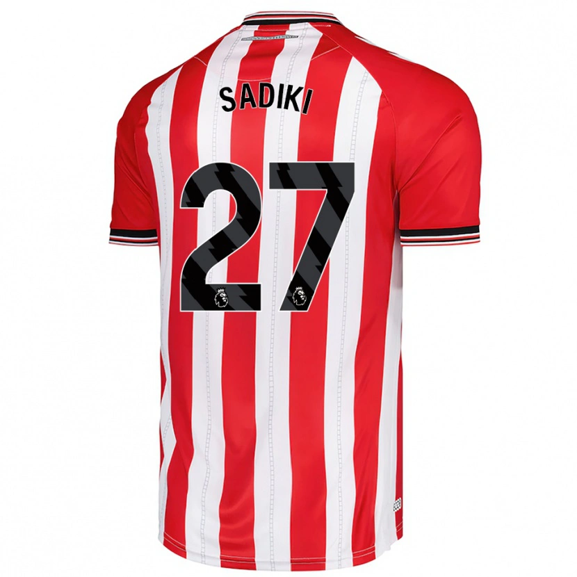 Danxen Niño Camiseta Noah Sadiki #27 Rojo Blanco 1ª Equipación 2025/26 La Camisa