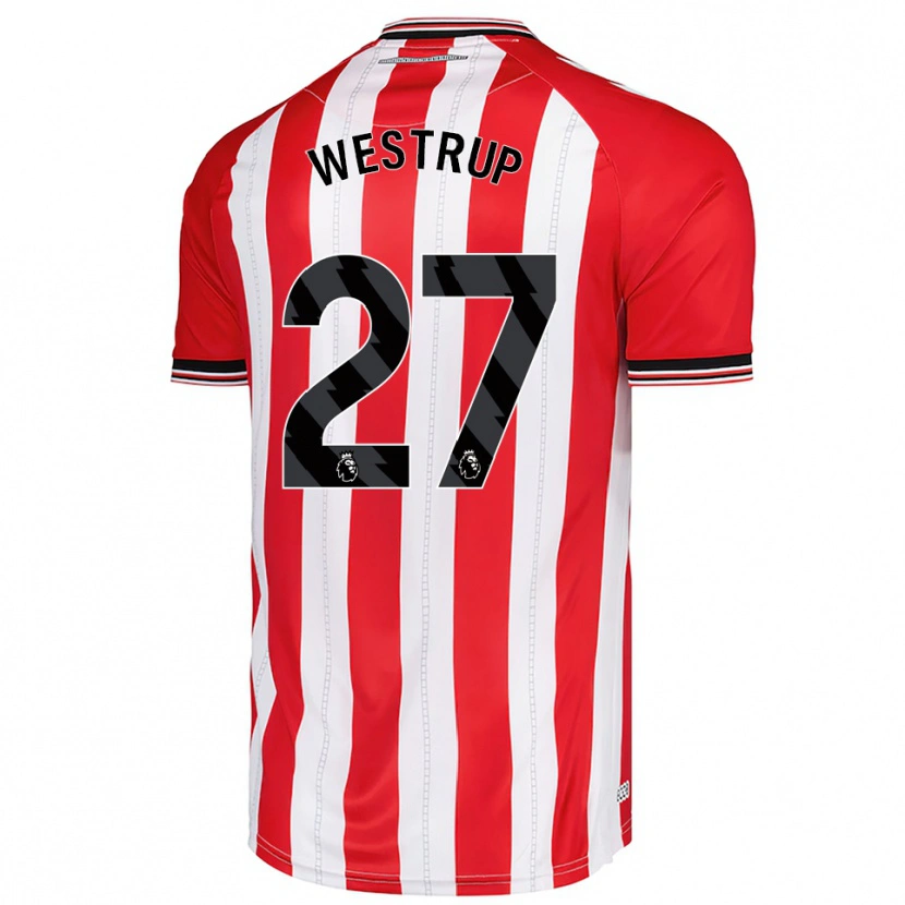 Danxen Niño Camiseta Brianna Westrup #27 Rojo Blanco 1ª Equipación 2025/26 La Camisa