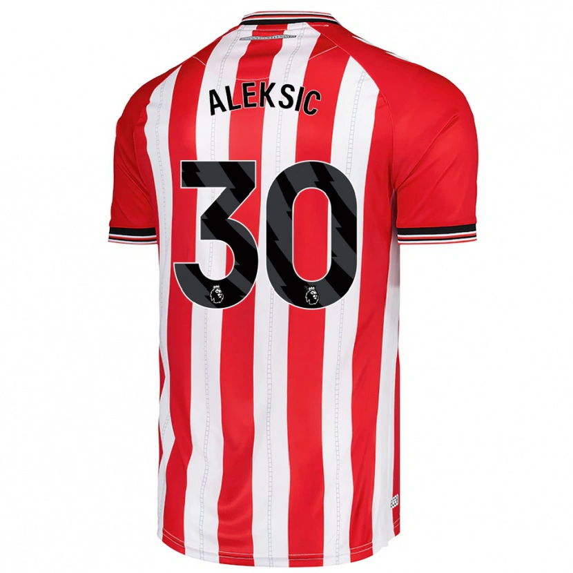 Danxen Niño Camiseta Milan Aleksic #30 Rojo Blanco 1ª Equipación 2025/26 La Camisa