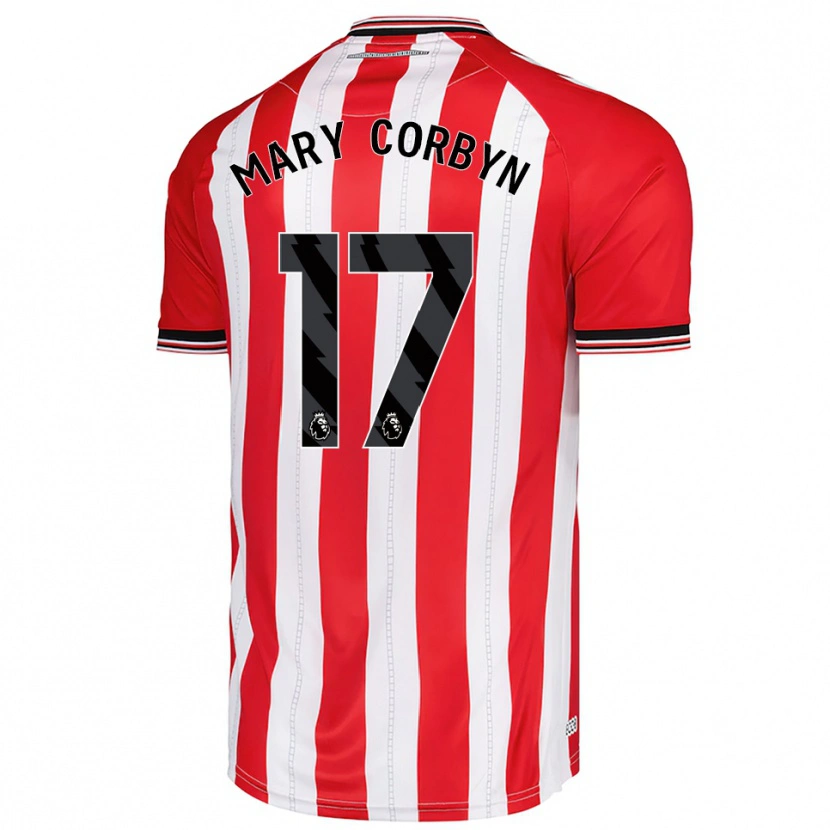 Danxen Niño Camiseta Mary Corbyn #17 Rojo Blanco 1ª Equipación 2025/26 La Camisa