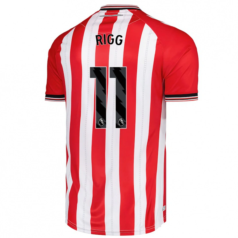 Danxen Niño Camiseta Chris Rigg #11 Rojo Blanco 1ª Equipación 2025/26 La Camisa