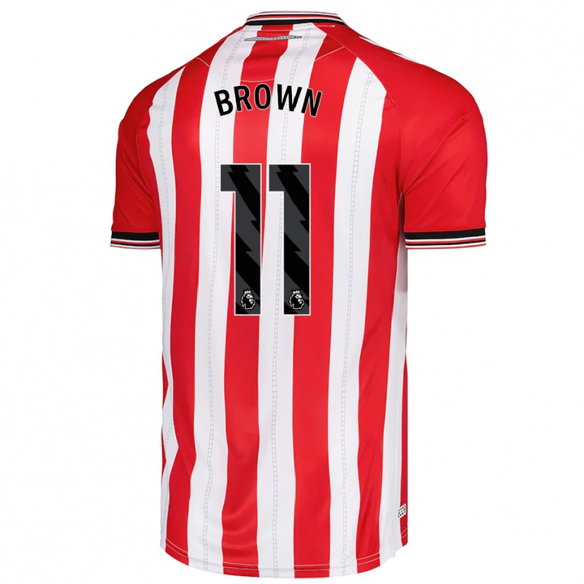 Danxen Niño Camiseta Jessica Brown #11 Rojo Blanco 1ª Equipación 2025/26 La Camisa