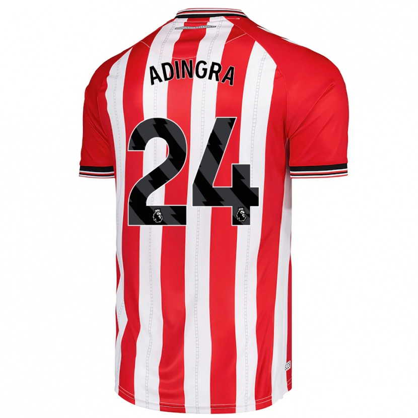 Danxen Niño Camiseta Simon Adingra #24 Rojo Blanco 1ª Equipación 2025/26 La Camisa