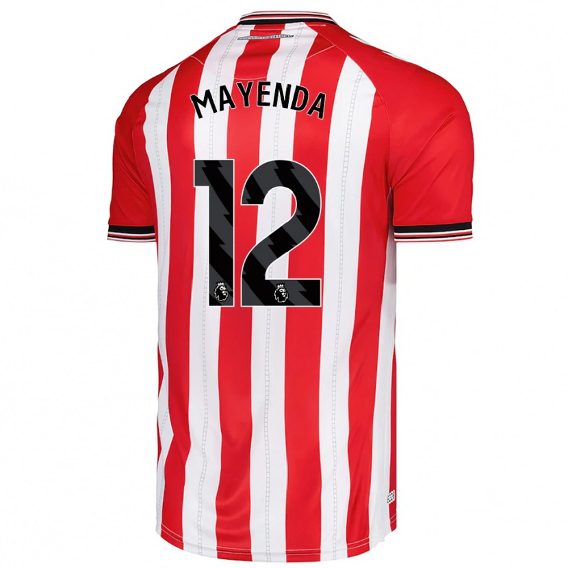Danxen Niño Camiseta Eliezer Mayenda #12 Rojo Blanco 1ª Equipación 2025/26 La Camisa