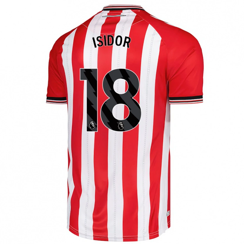 Danxen Niño Camiseta Wilson Isidor #18 Rojo Blanco 1ª Equipación 2025/26 La Camisa