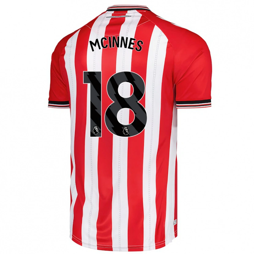 Danxen Niño Camiseta Libbi Mcinnes #18 Rojo Blanco 1ª Equipación 2025/26 La Camisa