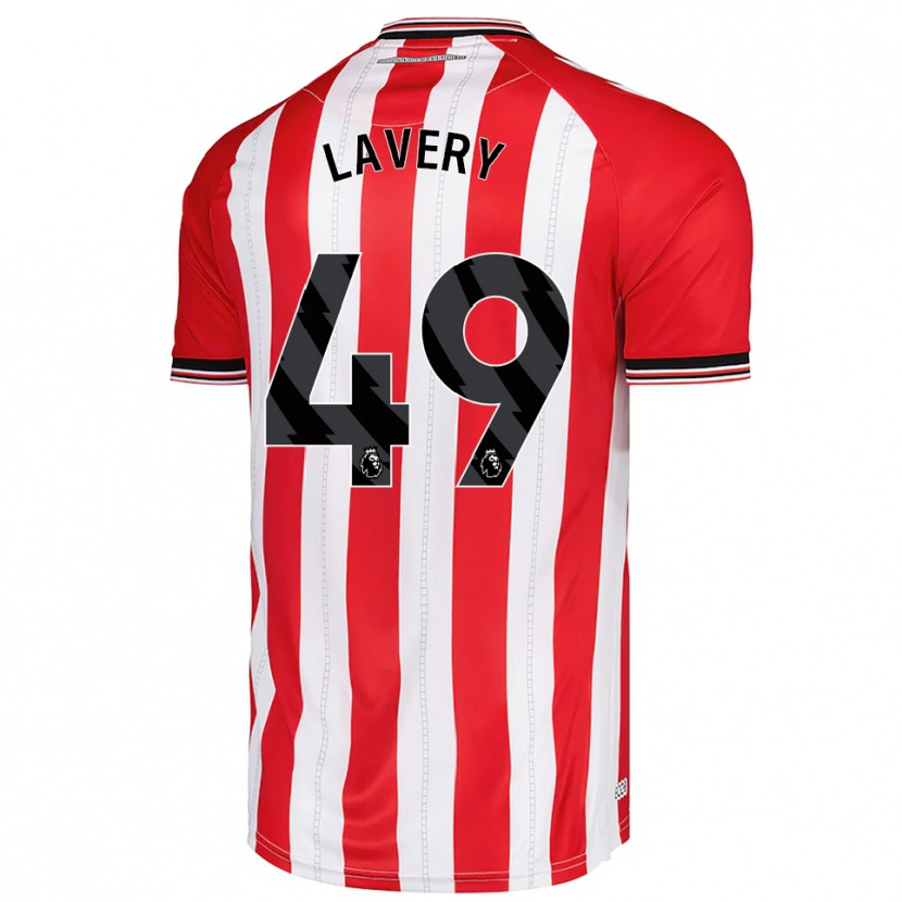 Danxen Niño Camiseta Tom Lavery #49 Rojo Blanco 1ª Equipación 2025/26 La Camisa