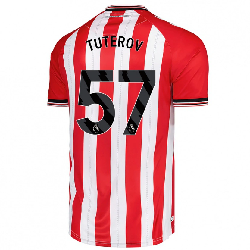 Danxen Niño Camiseta Timur Tuterov #57 Rojo Blanco 1ª Equipación 2025/26 La Camisa