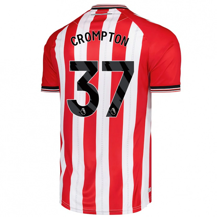 Danxen Niño Camiseta Ben Crompton #37 Rojo Blanco 1ª Equipación 2025/26 La Camisa