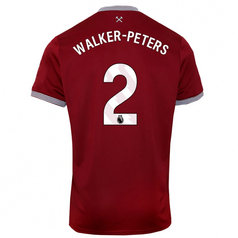 Danxen Niño Camiseta Kyle Walker-Peters #2 Borgoña Blanco 1ª Equipación 2025/26 La Camisa