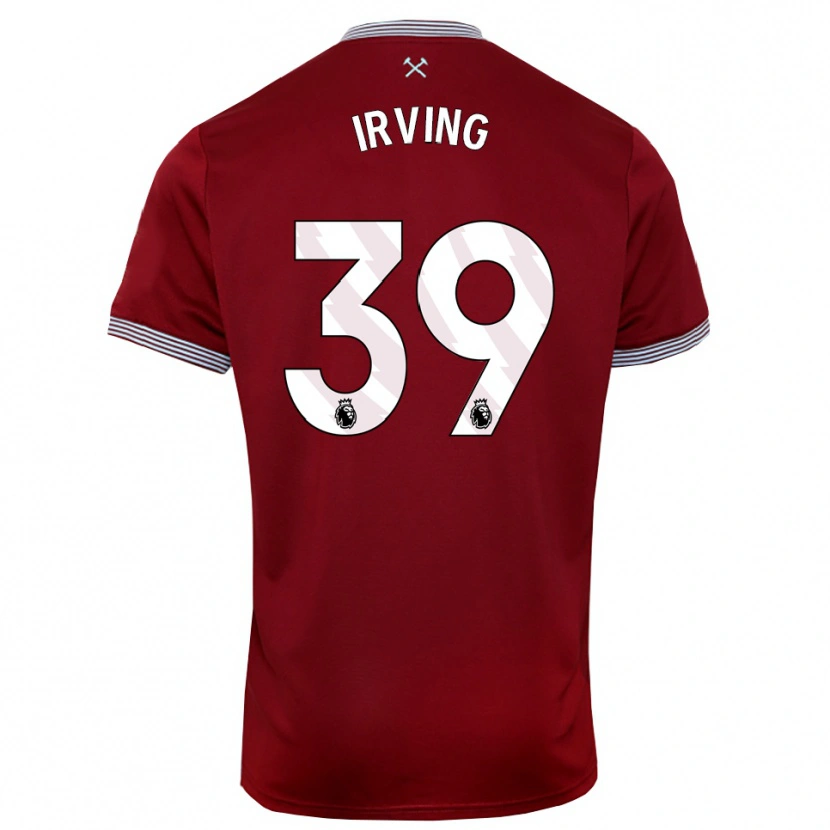 Danxen Niño Camiseta Andrew Irving #39 Borgoña Blanco 1ª Equipación 2025/26 La Camisa