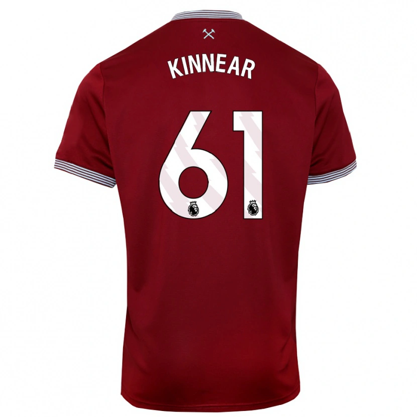 Danxen Niño Camiseta Brian Kinnear #61 Borgoña Blanco 1ª Equipación 2025/26 La Camisa