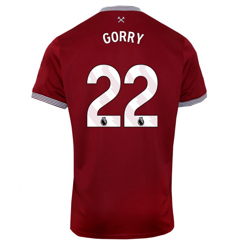 Danxen Niño Camiseta Katrina Gorry #22 Borgoña Blanco 1ª Equipación 2025/26 La Camisa