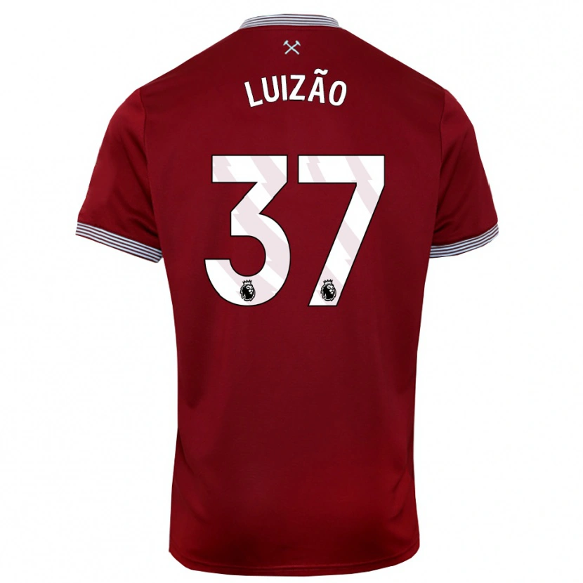 Danxen Niño Camiseta Luizão #37 Borgoña Blanco 1ª Equipación 2025/26 La Camisa