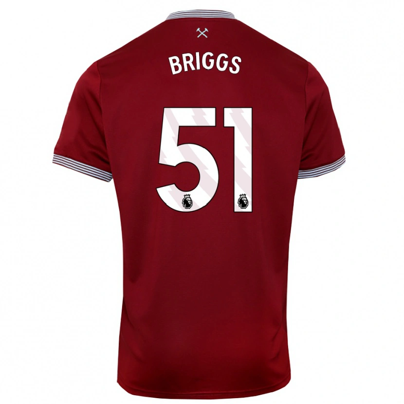 Danxen Niño Camiseta Josh Briggs #51 Borgoña Blanco 1ª Equipación 2025/26 La Camisa