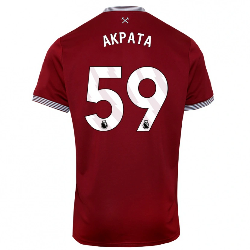 Danxen Niño Camiseta Tyron Akpata #59 Borgoña Blanco 1ª Equipación 2025/26 La Camisa