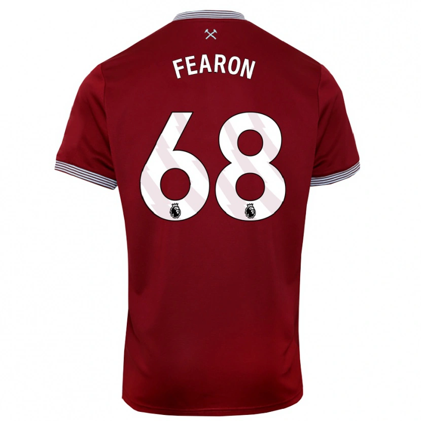 Danxen Niño Camiseta Preston Fearon #68 Borgoña Blanco 1ª Equipación 2025/26 La Camisa