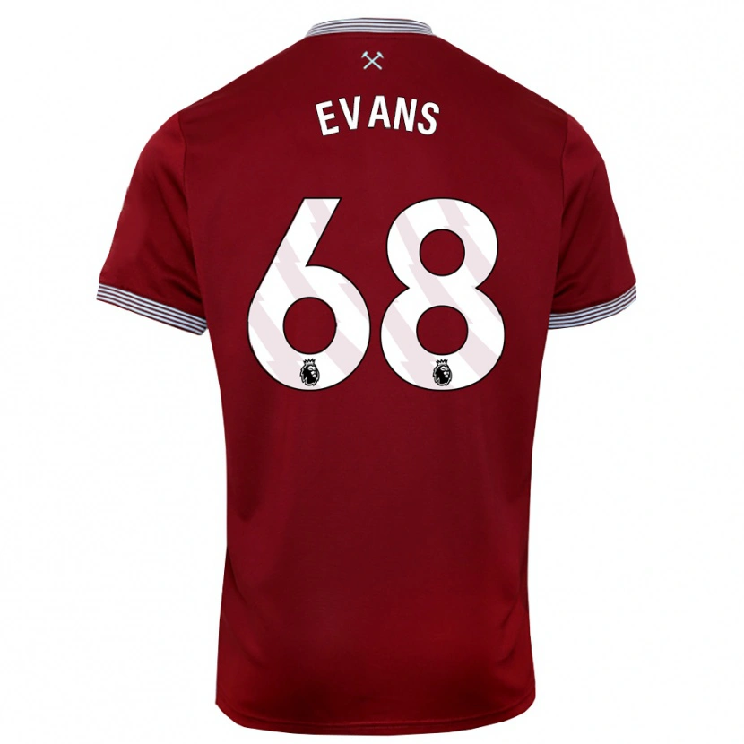 Danxen Niño Camiseta Isaac Evans #68 Borgoña Blanco 1ª Equipación 2025/26 La Camisa